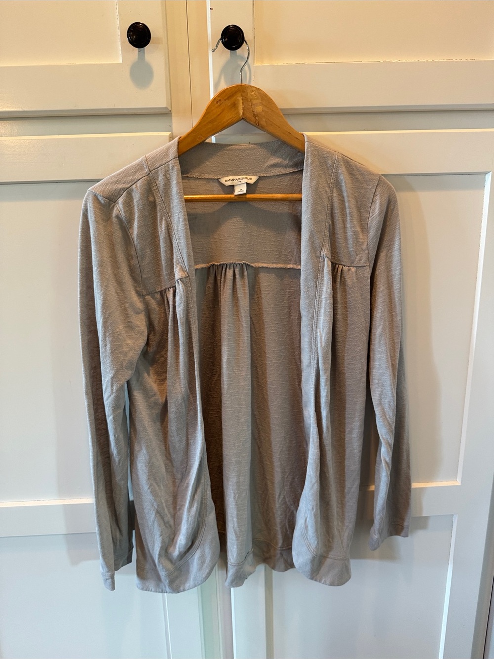 Banana Republic Light Gray Open Front Cardigan